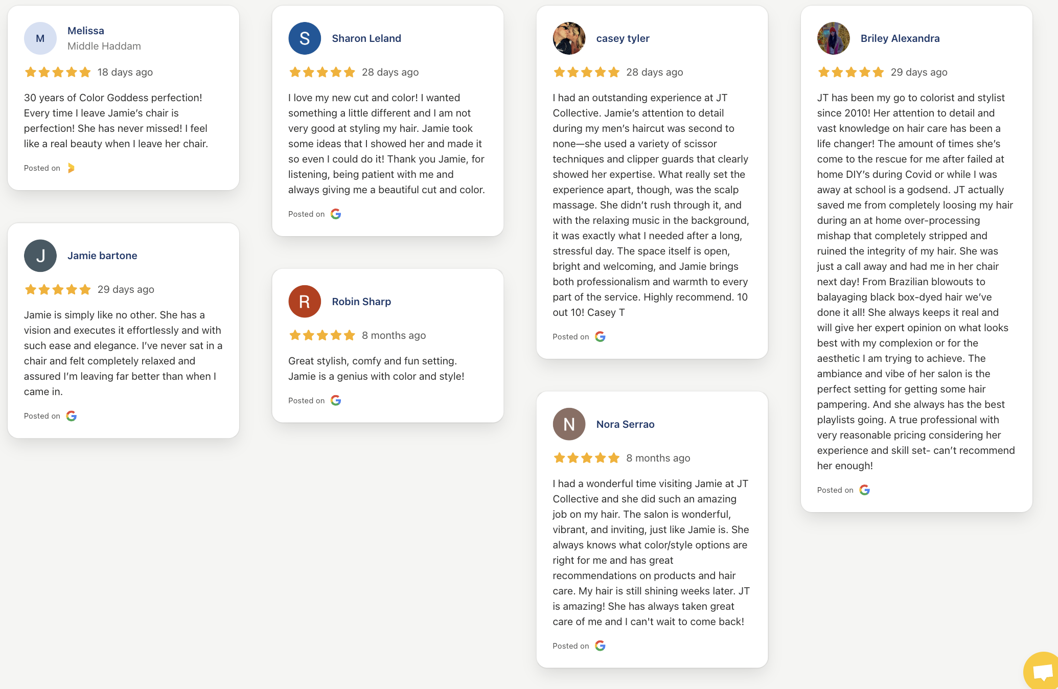 5-Star Google Review for JT Collective